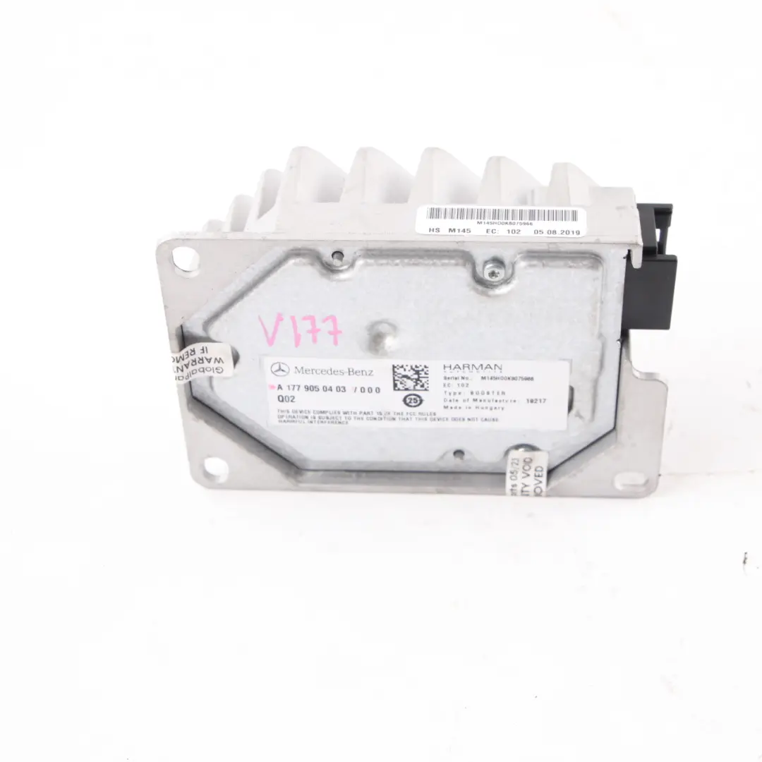 Audio Amplifier Mercedes C118 W177 W247 Harman/Kardon HIFI System to with Part number A1779050403 Audio Amplifier Mercedes C118 W177 W247 Harman/Kardon HIFI System - SKU A1779050403 - Part number A1779050403