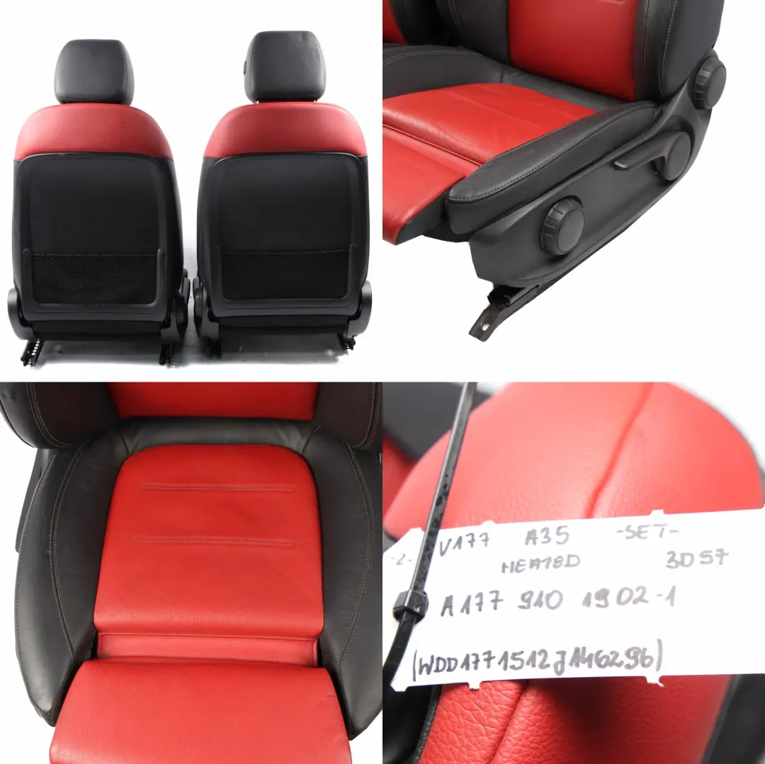 Asientos AMG Mercedes V177 A35 Calefactables Cuero Rojo Negro Asiento Deportivo - SKU A1779101902-1 - Número de pieza A1779101902
