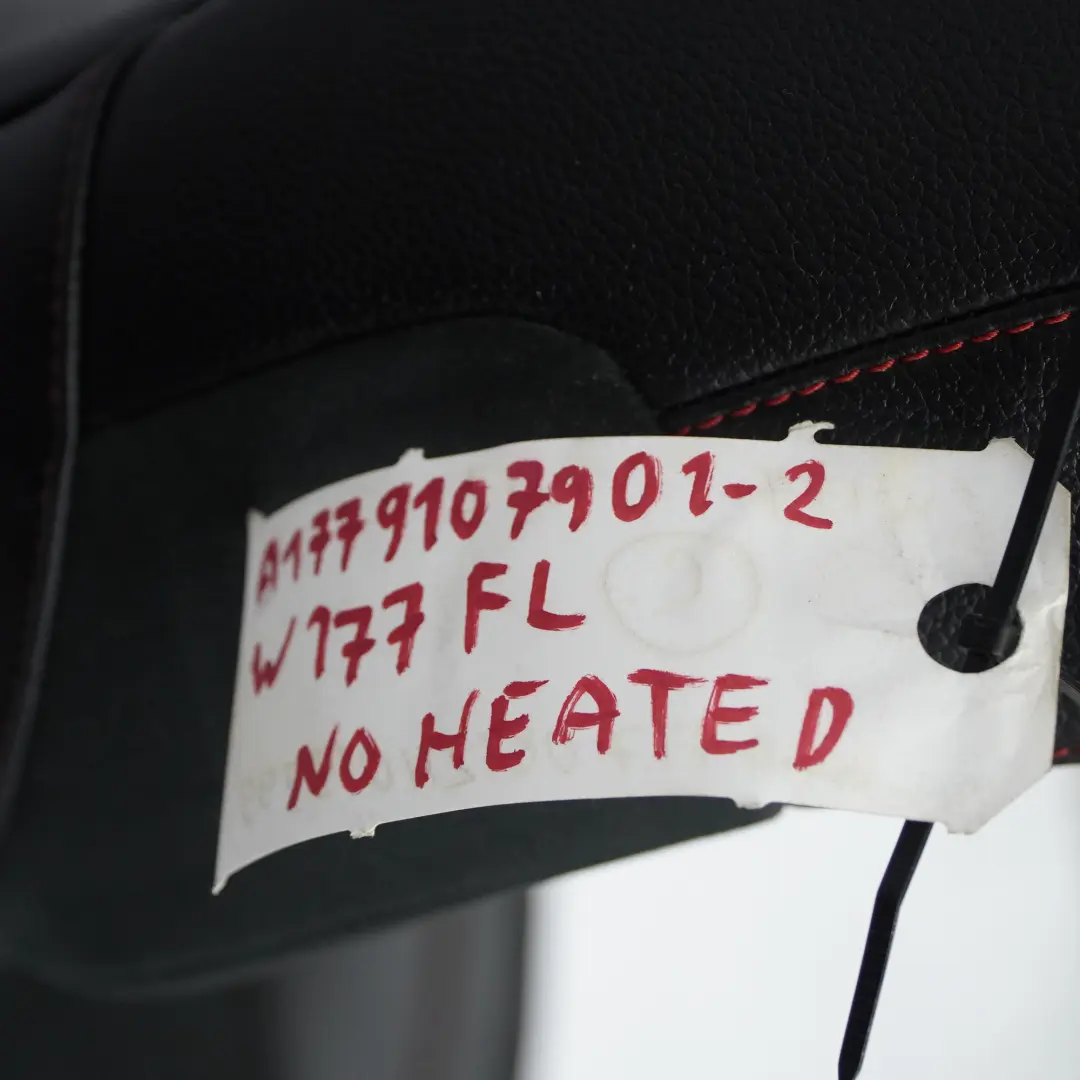 Fotel Lewy Przód Materiał Imitacja Skóry Czarna do Mercedes C118 W177 o numerze A1779107901 Mercedes C118 W177 Fotel Lewy Przód Materiał Imitacja Skóry Czarna - SKU A1779107901-2 - Numer Części A1779107901