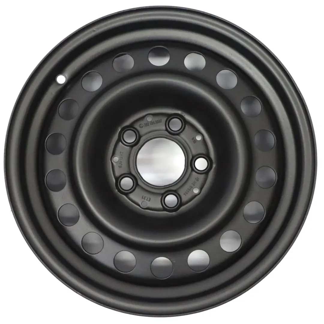Steel Wheel Rim 15" 6J ET:31 to Mercedes W202 Black with Part number A2024000002 Mercedes W202 Black Steel Wheel Rim 15" 6J ET:31 - SKU A2024000002-1 - Part number A2024000002