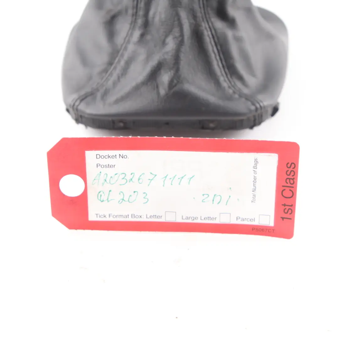 Lever Shift Selector Cover Manual Black Leather to Mercedes W203 Gear with Part number A2032671111 Mercedes W203 Gear Lever Shift Selector Cover Manual Black Leather - SKU A2032671111 - Part number A2032671111