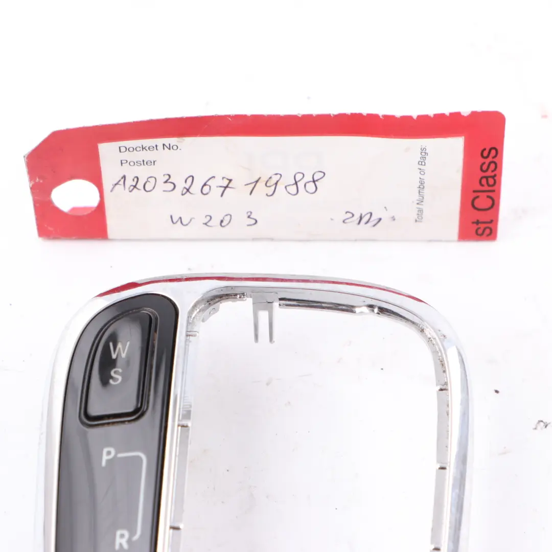 Selector Cover Mercedes W203 C209 Lever Surround Trim Automatic to Gear with Part number A2032671988 Gear Selector Cover Mercedes W203 C209 Lever Surround Trim Automatic - SKU A2032671988 - Part number A2032671988