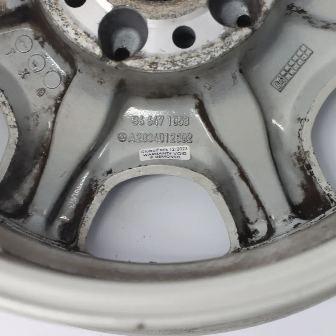 Alloy Wheel Rim 16" ET:31 7J to Mercedes W203 Silver with Part number A2034012802 Mercedes W203 Silver Alloy Wheel Rim 16" ET:31 7J - SKU A2034012802-1 - Part number A2034012802