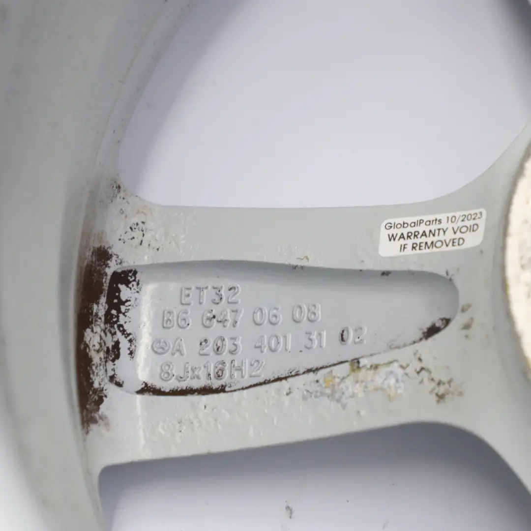 Alloy Wheel Rim 5 Spoke 16" ET:32 8J to Mercedes W203 Silver with Part number A2034013102 Mercedes W203 Silver Alloy Wheel Rim 5 Spoke 16" ET:32 8J - SKU A2034013102-2 - Part number A2034013102