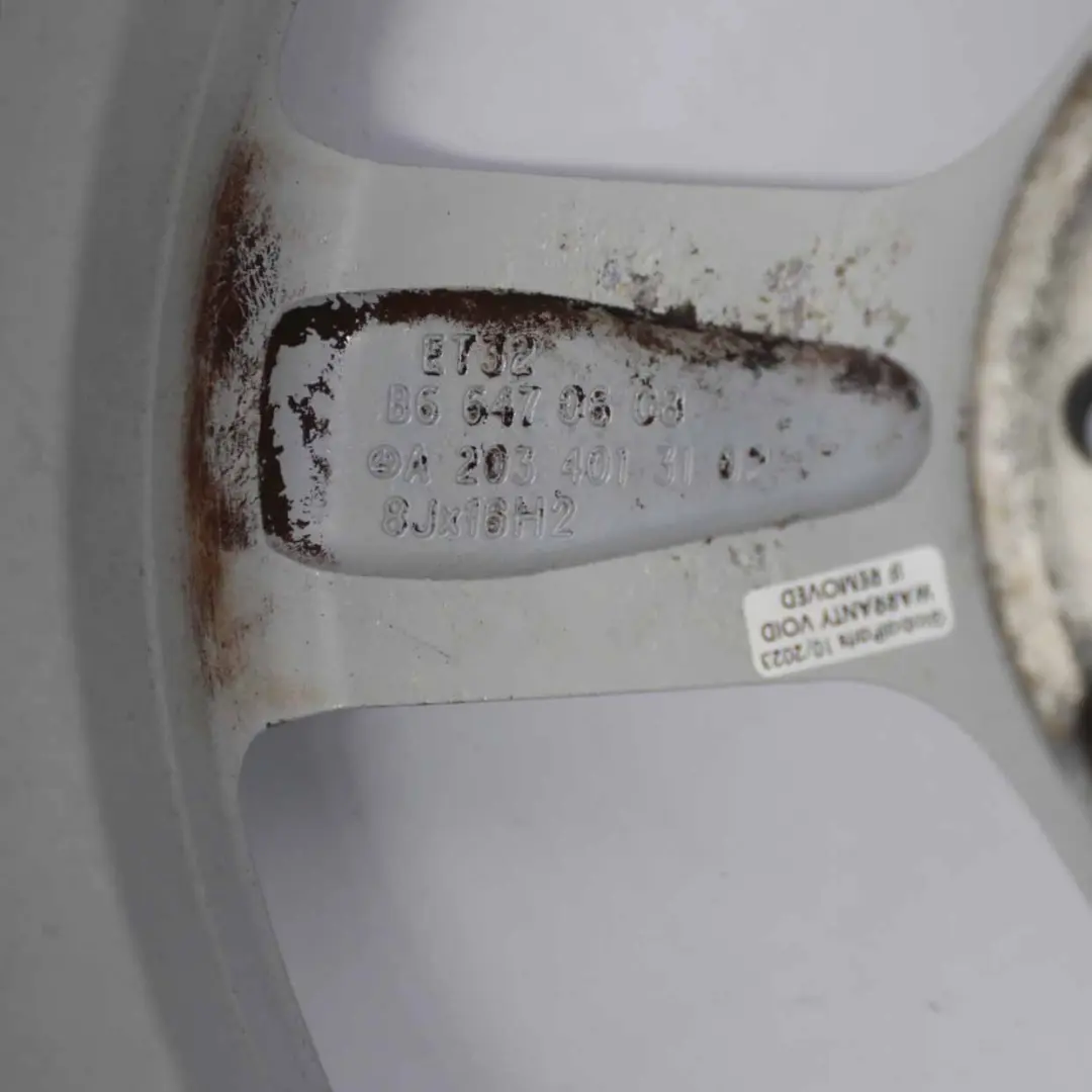 Alloy Wheel Rim 5 Spoke 16" ET:32 8J to Mercedes W203 Silver with Part number A2034013102 Mercedes W203 Silver Alloy Wheel Rim 5 Spoke 16" ET:32 8J - SKU A2034013102-3 - Part number A2034013102