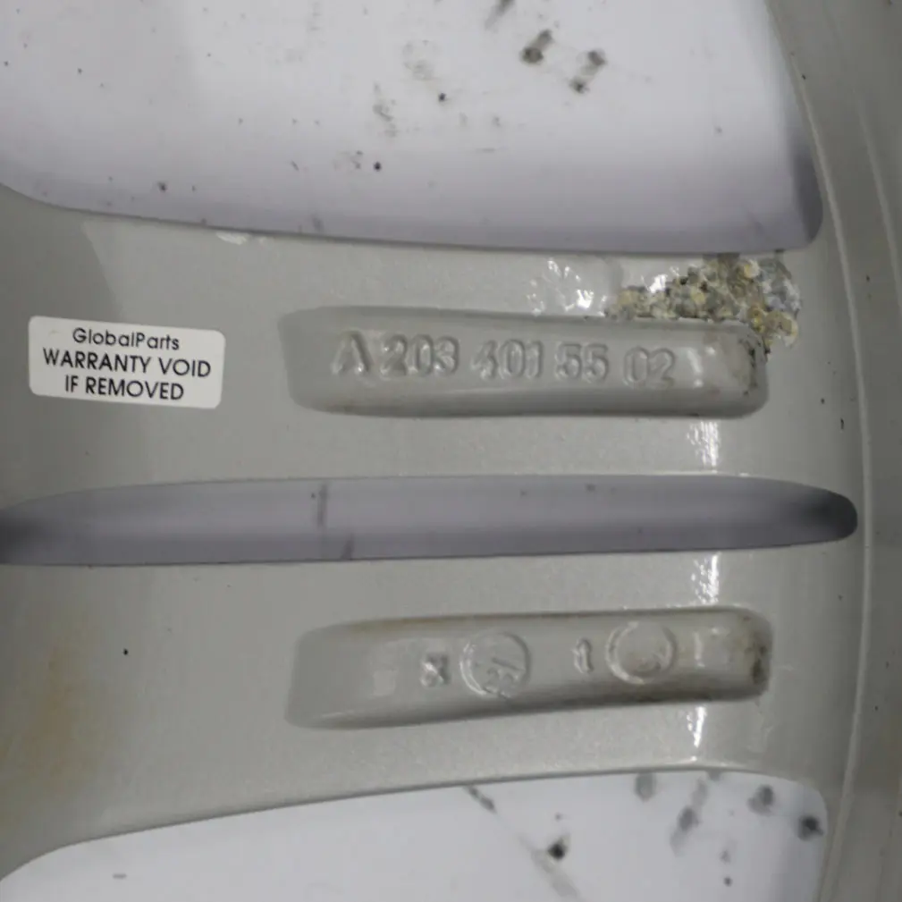 Mercedes W203 Silver 5-Double Spoke 18" ET:36 7,5J - SKU A2034015502-3 - Part number A2034015502