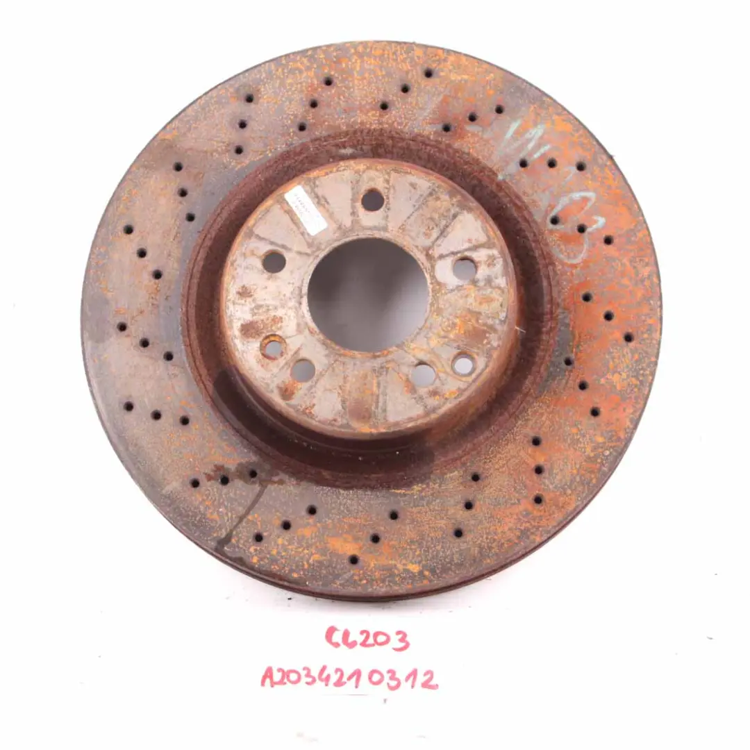 Brake Disc Mercedes W203 W209 Front Left Right Perforated Brake Disc to with Part number A2034210312 Brake Disc Mercedes W203 W209 Front Left Right Perforated Brake Disc - SKU A2034210312 - Part number A2034210312