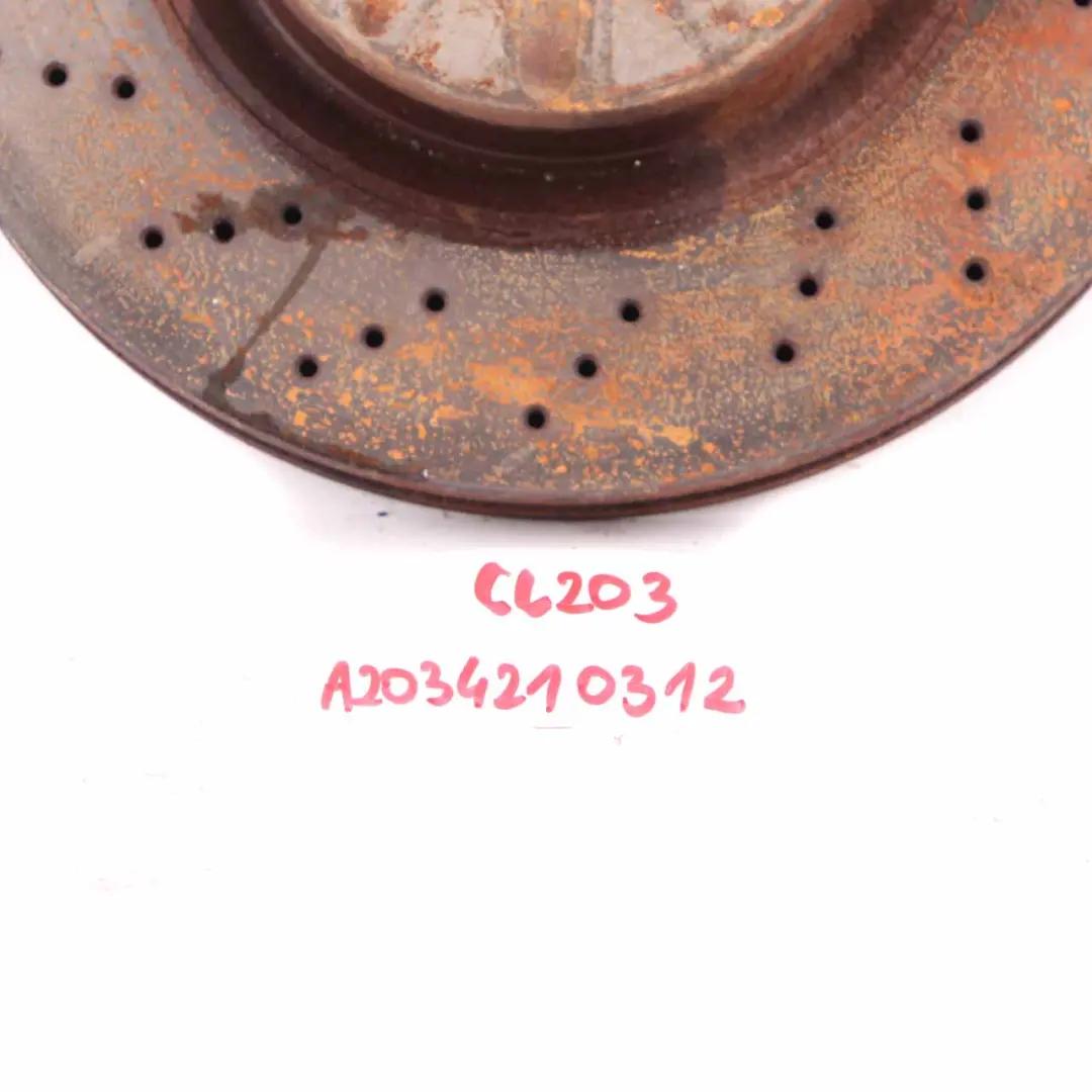 Brake Disc Mercedes W203 W209 Front Left Right Perforated Brake Disc to with Part number A2034210312 Brake Disc Mercedes W203 W209 Front Left Right Perforated Brake Disc - SKU A2034210312 - Part number A2034210312