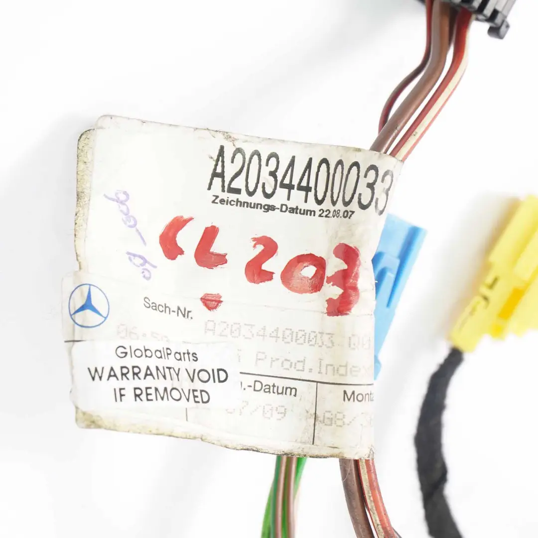Cableado Cable Puerta Delantera Izquierda Derecha para Mercedes CLC CL203 con número de pieza A2034400033 Mercedes CLC CL203 Cableado Cable Puerta Delantera Izquierda Derecha - SKU A2034400033-2 - Número de pieza A2034400033