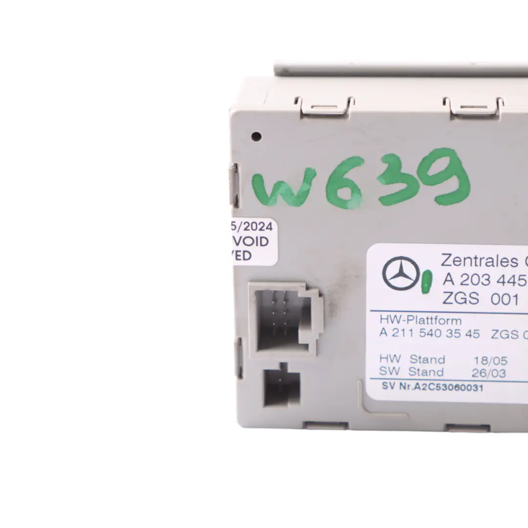 Gateway Control Unit Module to Mercedes Vito W639 with Part number A2034450000 Mercedes Vito W639 Gateway Control Unit Module - SKU A2034450000 - Part number A2034450000