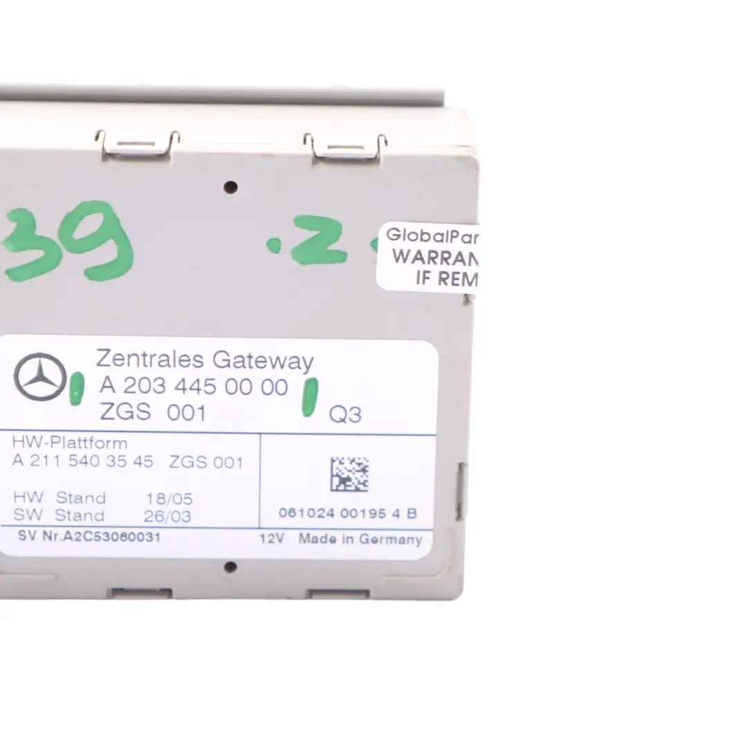 Mercedes Vito W639 Gateway Control Unit Module - SKU A2034450000 - Part number A2034450000