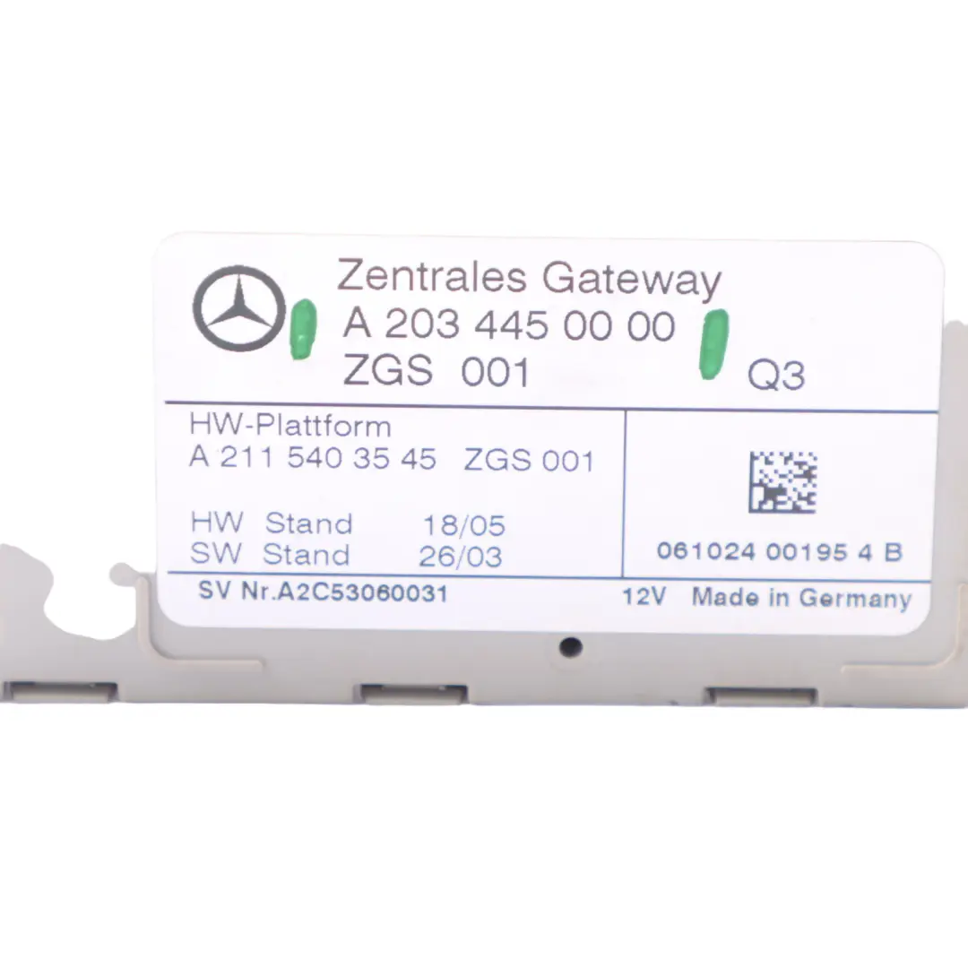 Mercedes Vito W639 Gateway Control Unit Module - SKU A2034450000 - Part number A2034450000