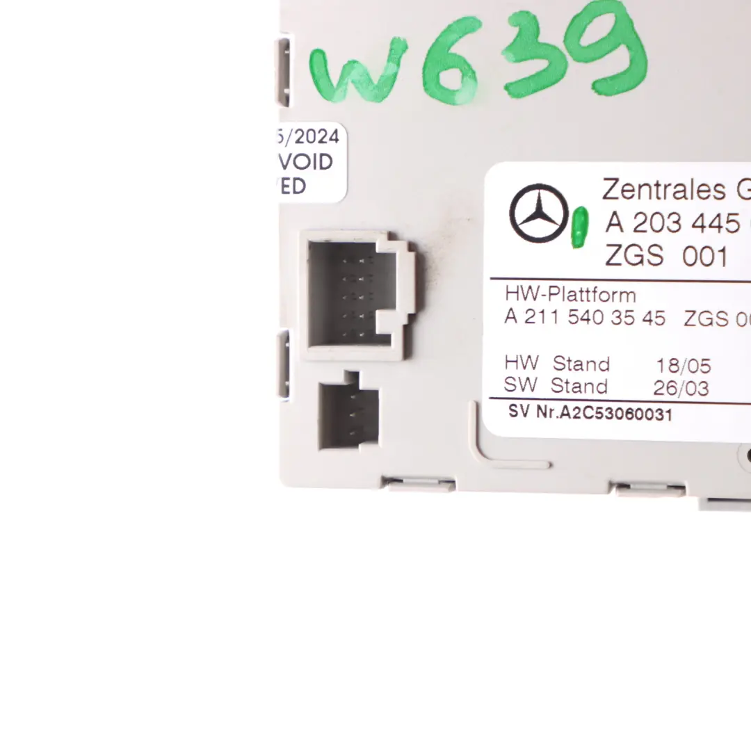 Mercedes Vito W639 Gateway Control Unit Module - SKU A2034450000 - Part number A2034450000