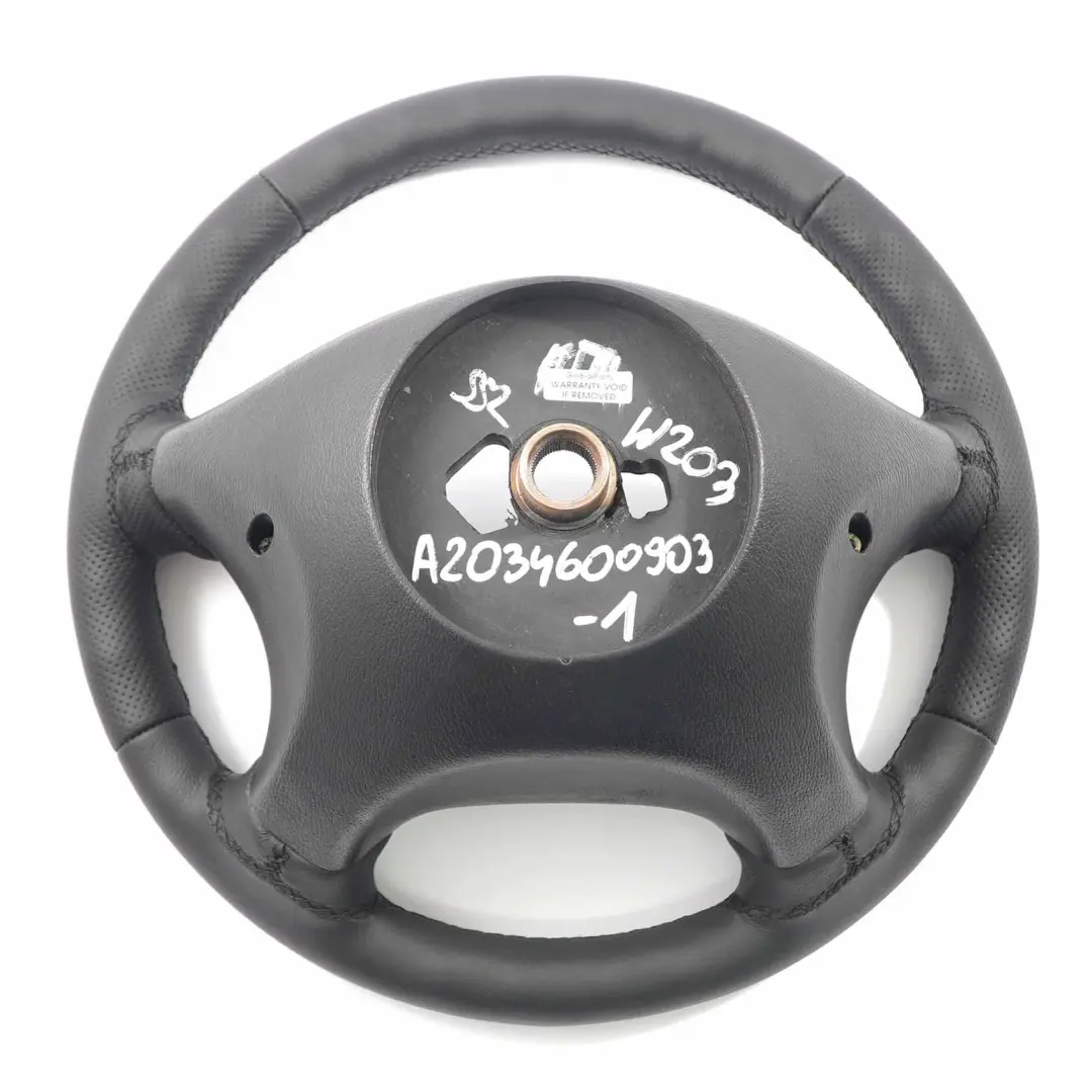 Mercedes W203 S203 NOUVEAU Volant en cuir noir avec filets noirs - SKU A2034600903-1 - Numéro de pièce A2034600903