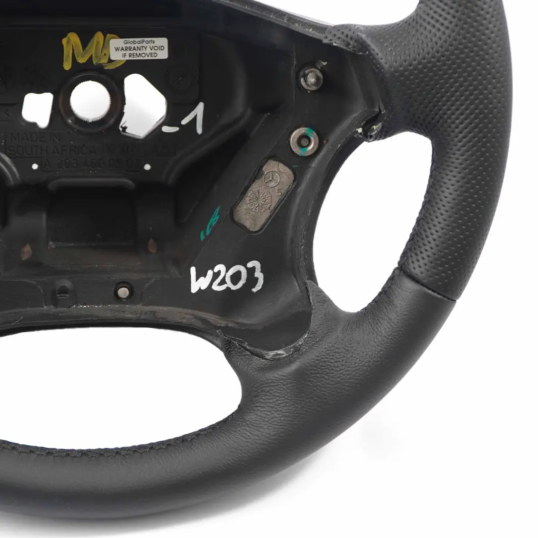 Mercedes W203 S203 NUOVO Volante in pelle nera con filettature nere - SKU A2034600903-1 - Numero di parte A2034600903