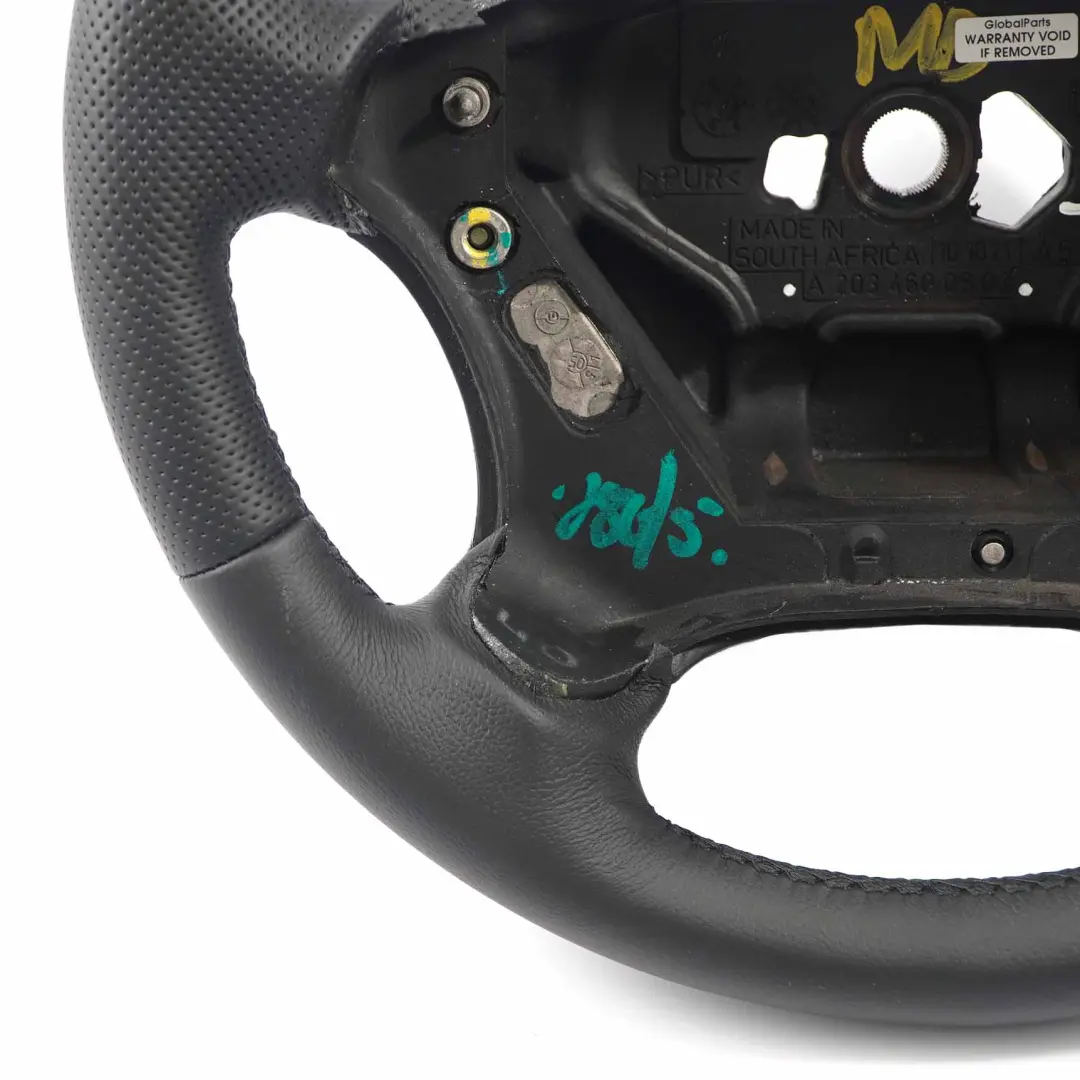 Mercedes W203 S203 NUOVO Volante in pelle nera con filettature nere - SKU A2034600903-1 - Numero di parte A2034600903