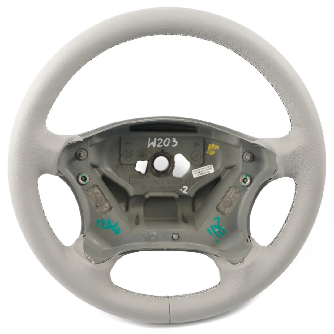 Mercedes W203 NOUVEAU Volant en cuir gris avec filets gris - SKU A2034600903-2 - Numéro de pièce A2034600903