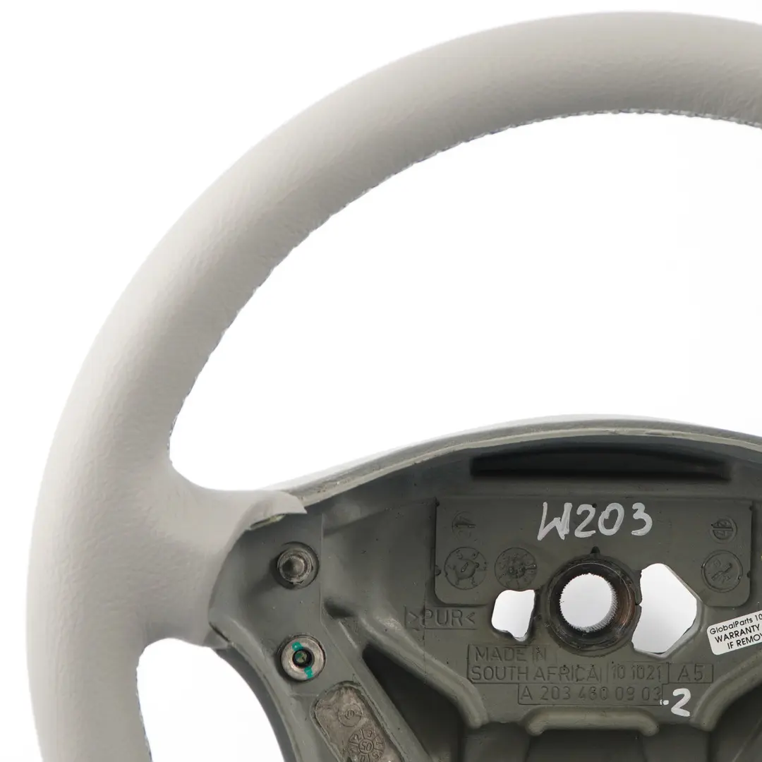 Mercedes W203 NOUVEAU Volant en cuir gris avec filets gris - SKU A2034600903-2 - Numéro de pièce A2034600903