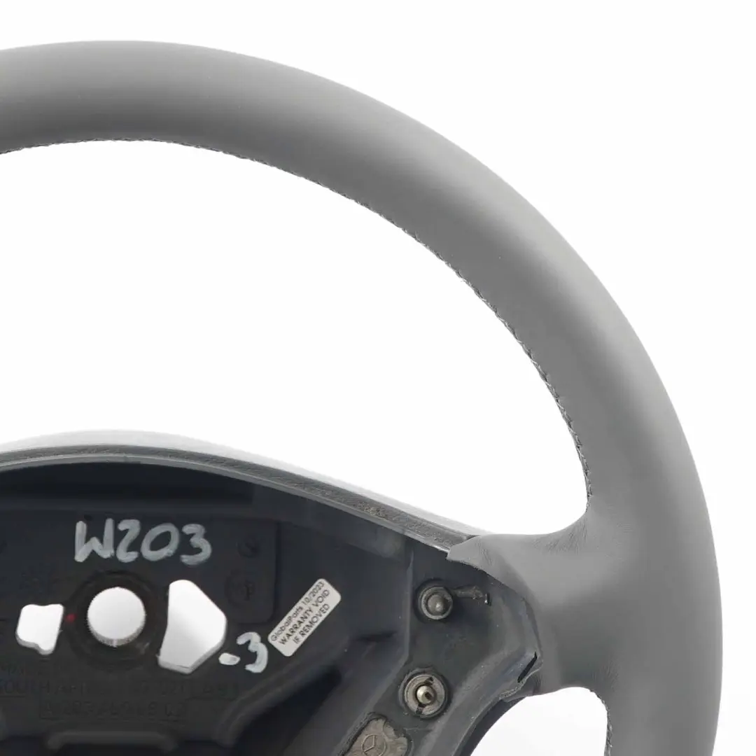 Grey Leather Steering Wheel with Grey Threads Mercedes W203 NEW - SKU A2034600903-3 - Part number A2034600903