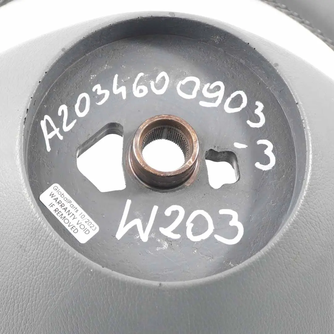 Grey Leather Steering Wheel with Grey Threads Mercedes W203 NEW - SKU A2034600903-3 - Part number A2034600903