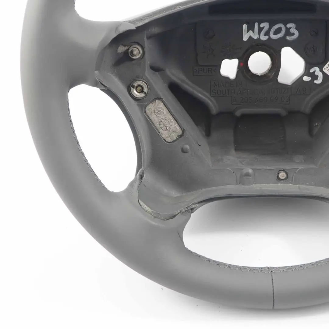 Mercedes W203 NUEVO Volante de Cuero Gris con Hilos Grises - SKU A2034600903-3 - Número de pieza A2034600903