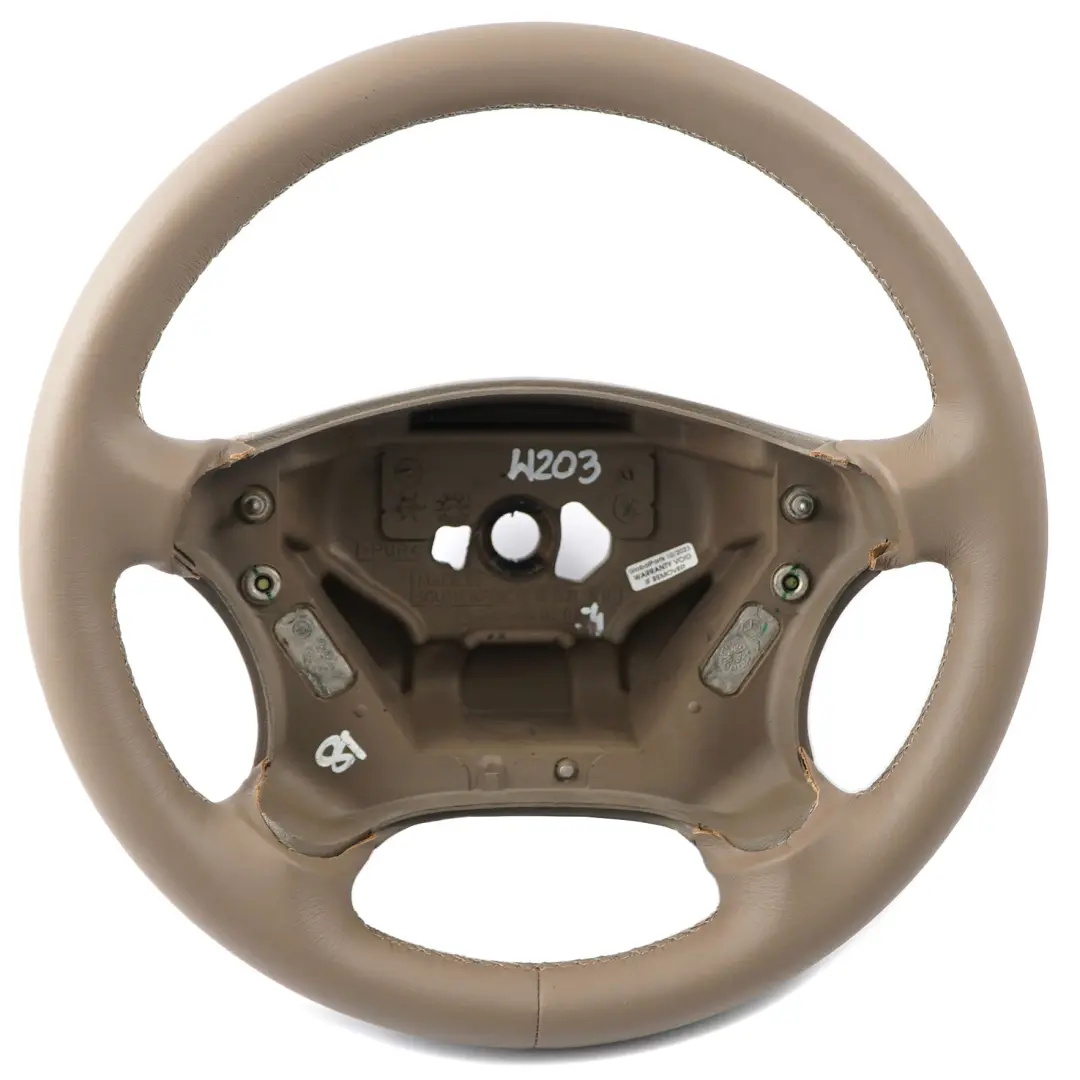 Volant Mercedes W203 S203 NEUF en Cuir Beige avec Filet Beige pour à propos du numéro de pièce A2034600903 Volant Mercedes W203 S203 NEUF en Cuir Beige avec Filet Beige - SKU A2034600903-4 - Numéro de pièce A2034600903