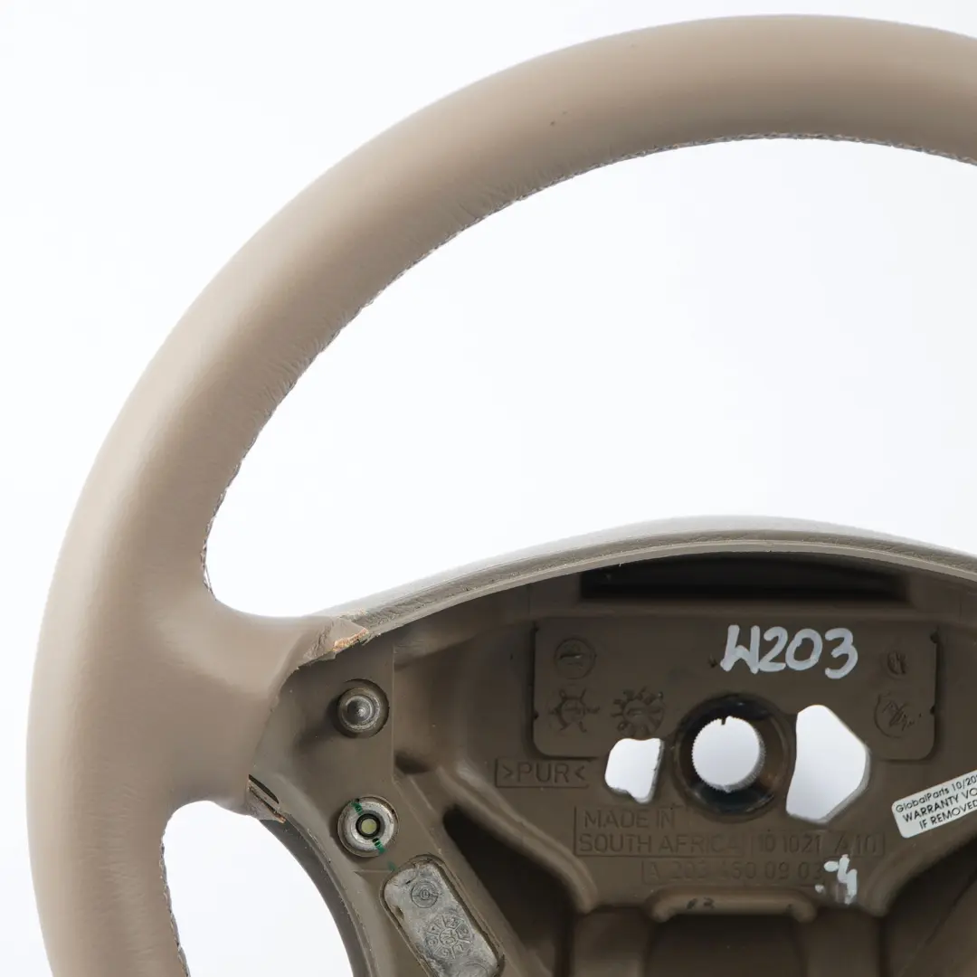  Volant Mercedes W203 S203 NEUF en Cuir Beige avec Filet Beige - SKU A2034600903-4 - Numéro de pièce A2034600903