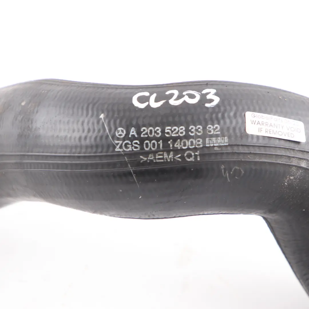 Mercedes W203 Tuyau tuyau refroidisseur intermédiaire flux air turbo - SKU A2035283382 - Numéro de pièce A2035283382