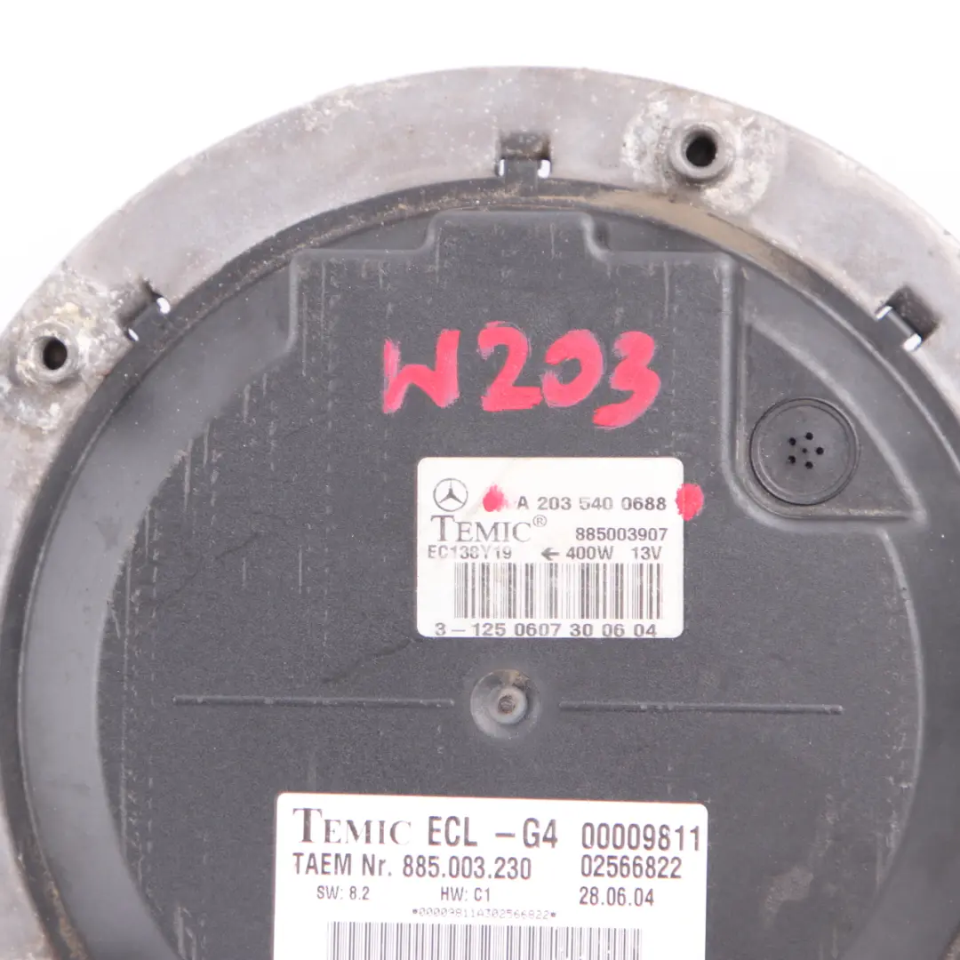 Cooling Radiator Blower Fan Motor Actuator to Mercedes W203 Engine with Part number A2035400688 Mercedes W203 Engine Cooling Radiator Blower Fan Motor Actuator - SKU A2035400688 - Part number A2035400688