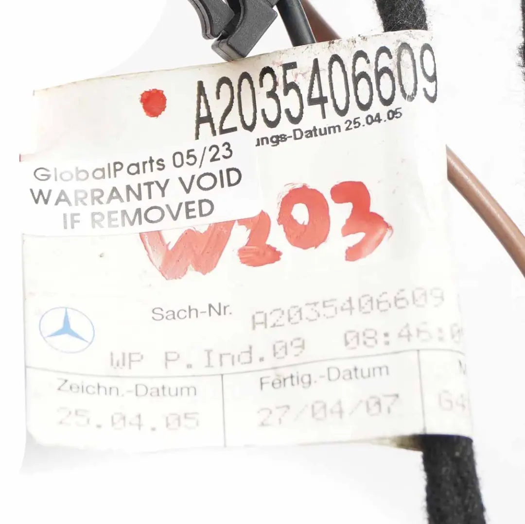 Mercedes CLC CL203 Kofferraum klappe Heck klappe links Kabelbaum - SKU A2035406609 - Teilenummer A2035406609
