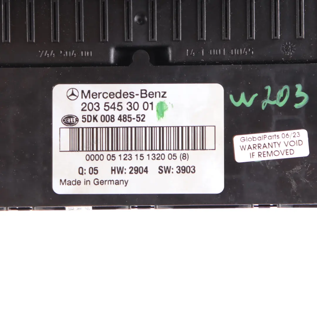 Fuse Box Mercedes CLK W203 W209 Front SAM Control Unit Module ECU to with Part number A2035453001 Fuse Box Mercedes CLK W203 W209 Front SAM Control Unit Module ECU - SKU A2035453001 - Part number A2035453001