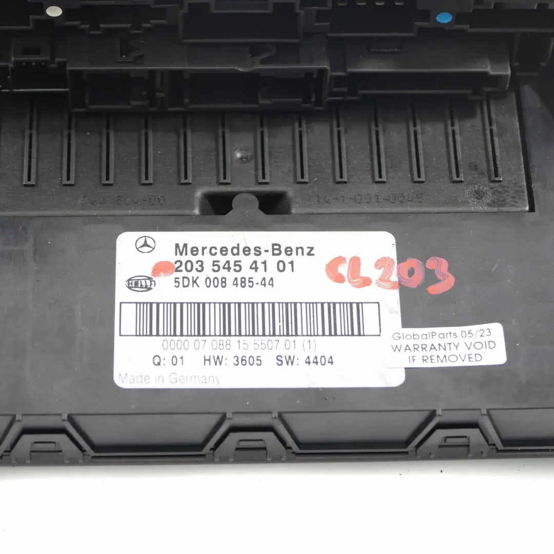 Modulo centralina SAM anteriore Scatola fusibili per Mercedes W203 con numero di parte A2035454101 Mercedes W203 Modulo centralina SAM anteriore Scatola fusibili - SKU A2035454101 - Numero di parte A2035454101