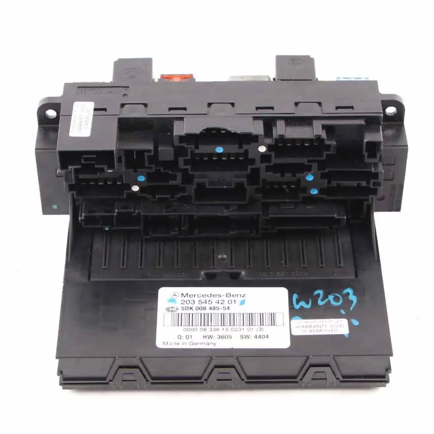 SAM Control Unit Module Fuse Box Front to Mercedes W203 C209 with Part number A2035454201 Mercedes W203 C209 SAM Control Unit Module Fuse Box Front - SKU A2035454201 - Part number A2035454201