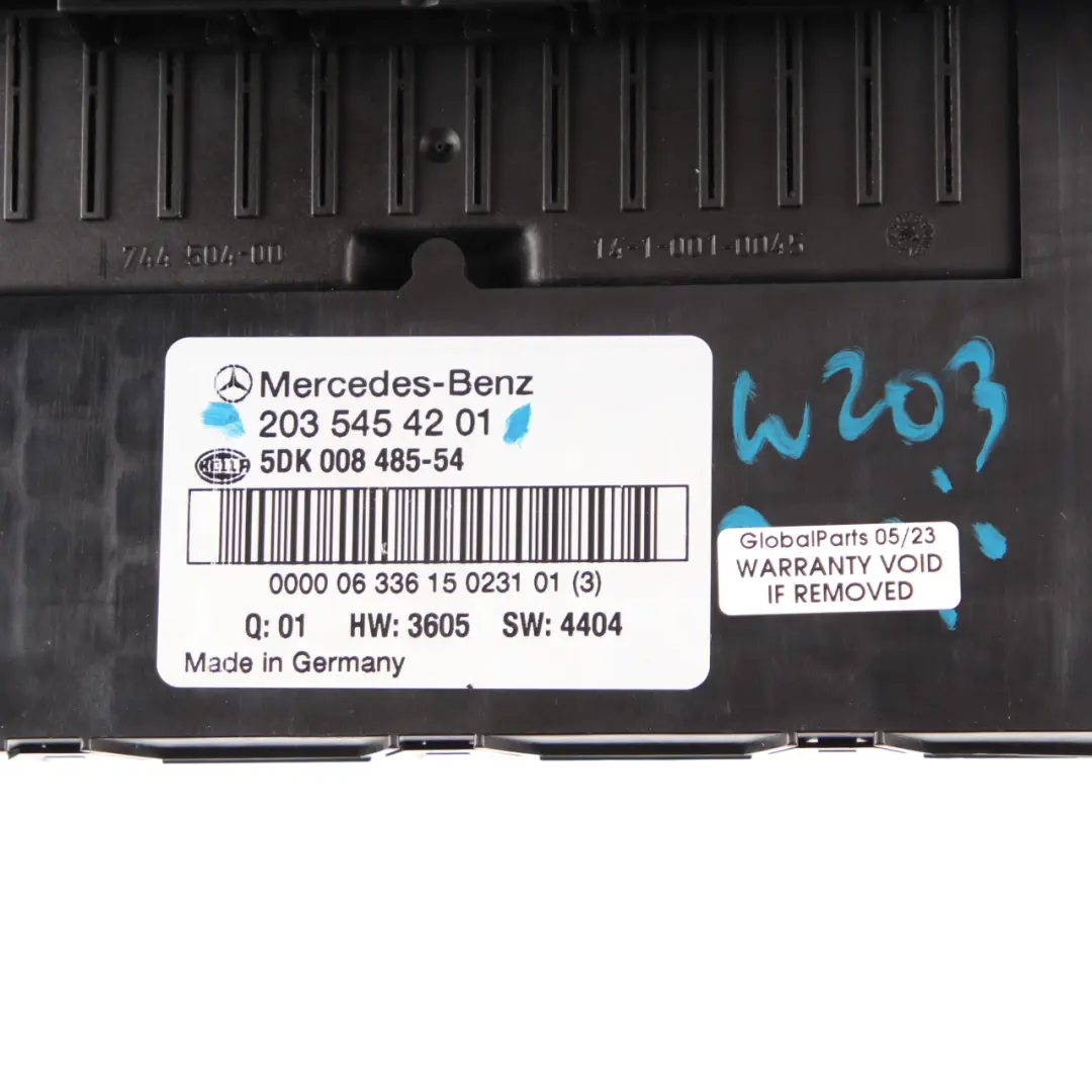Mercedes W203 C209 SAM Control Unit Module Fuse Box Front - SKU A2035454201 - Part number A2035454201