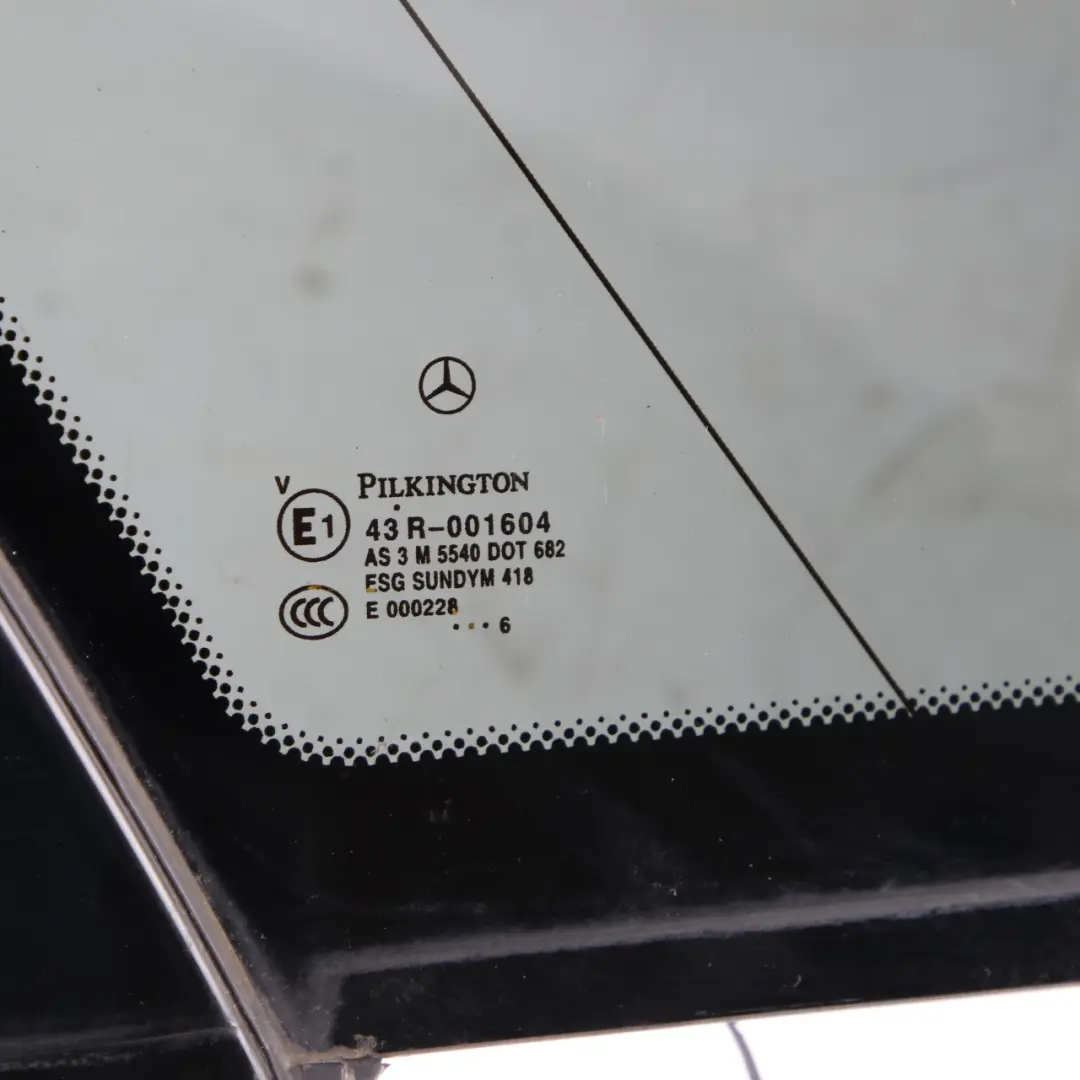 Quarter Side Window Rear Left N/S Glass AS3 to Mercedes W203 Touring with Part number A2036706312 Mercedes W203 Touring Quarter Side Window Rear Left N/S Glass AS3 - SKU A2036706312 - Part number A2036706312