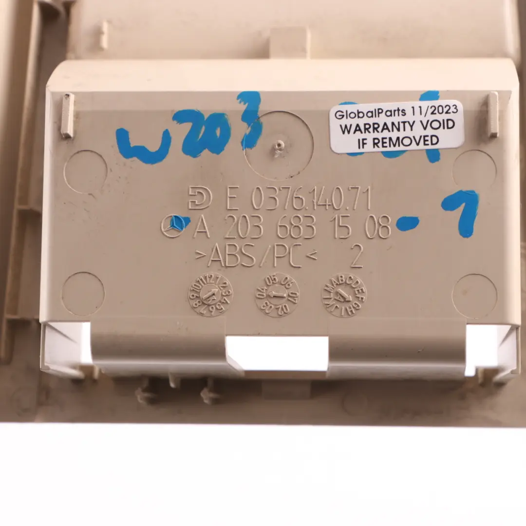 Centre Console Tray Mercedes W203 CL203 Rear Air Vent Panel Cover A2036831508 to with Part number A2036805482 Centre Console Tray Mercedes W203 CL203 Rear Air Vent Panel Cover A2036831508 - SKU A2036805482 - Part number A2036805482