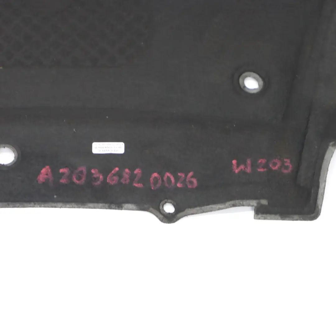 Mercedes W203 Engine Hood Insulation Bottom Panel - SKU A2036820026 - Part number A2036820026