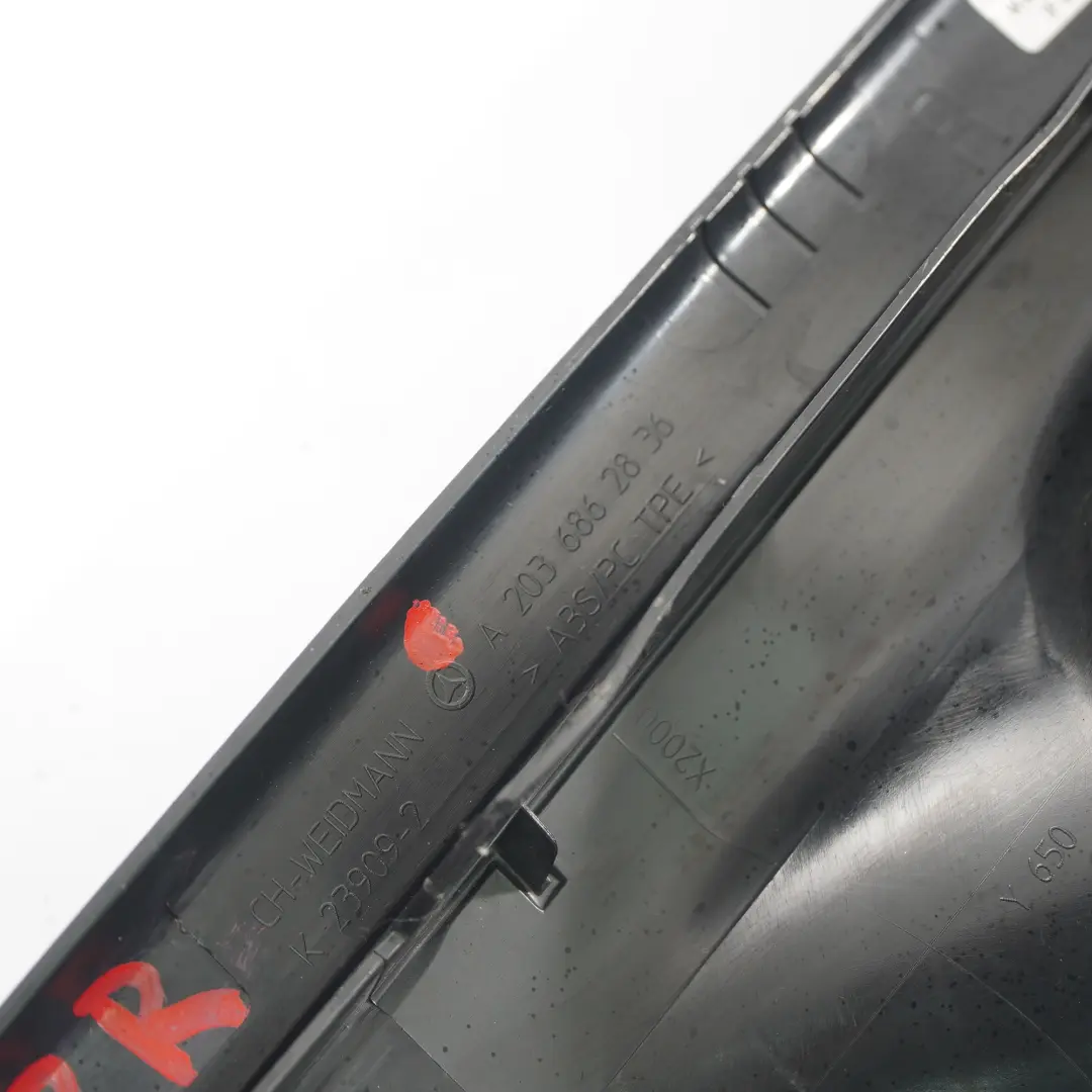 Mercedes W203 Rail Rear Right O/S Carpet Edge Door Sill Cover - SKU A2036862836 - Part number A2036862836