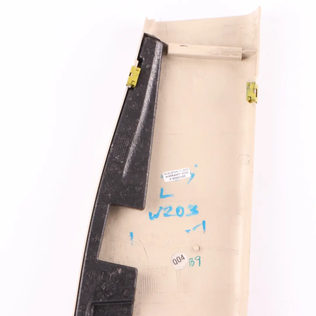 Mercedes W203 Column B-Pillar Bottom Trim Panel Left Beige - SKU A2036901153-1 - Part number A2036901153