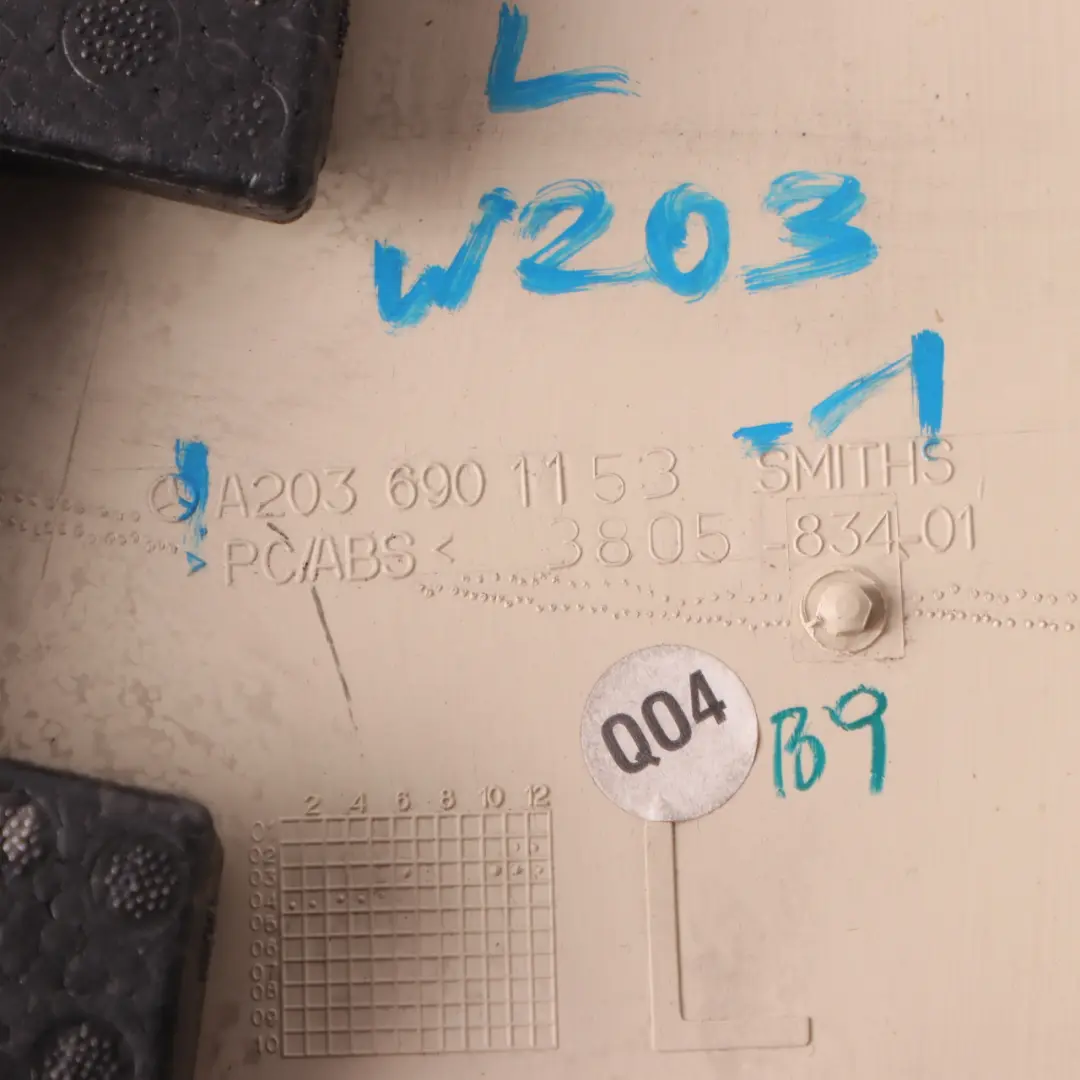 Column B-Pillar Bottom Trim Panel Left Beige to Mercedes W203 with Part number A2036901153 Mercedes W203 Column B-Pillar Bottom Trim Panel Left Beige - SKU A2036901153-1 - Part number A2036901153