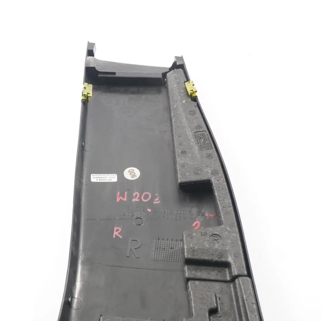 Mercedes W203 Column B-Pillar Bottom Trim Panel Right O/S Black - SKU A2036901253-2 - Part number A2036901253