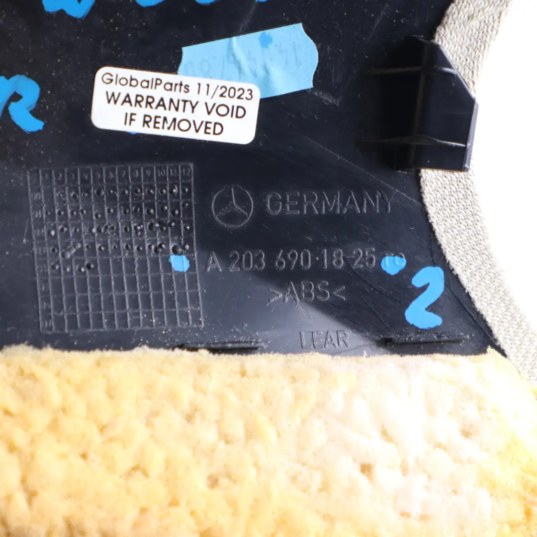 C-Pillar Column Trim Panel Rear Right O/S Cover Beige to Mercedes W203 with Part number A2036901825 Mercedes W203 C-Pillar Column Trim Panel Rear Right O/S Cover Beige - SKU A2036901825-2 - Part number A2036901825