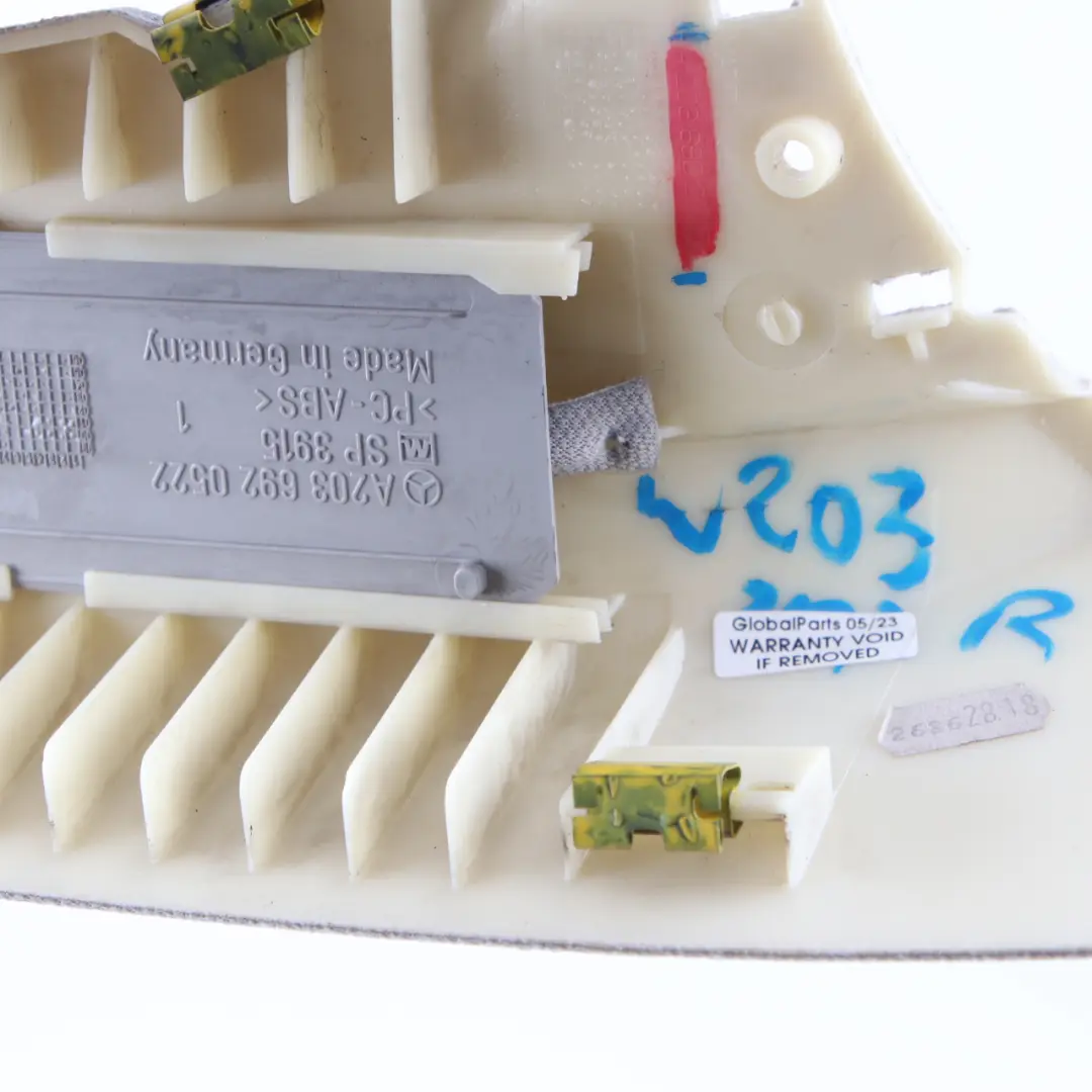 C-Pillar Trim Panel Cover Rear Right O/S Grey to Mercedes W203 Estate with Part number A2036902025 Mercedes W203 Estate C-Pillar Trim Panel Cover Rear Right O/S Grey - SKU A2036902025 - Part number A2036902025