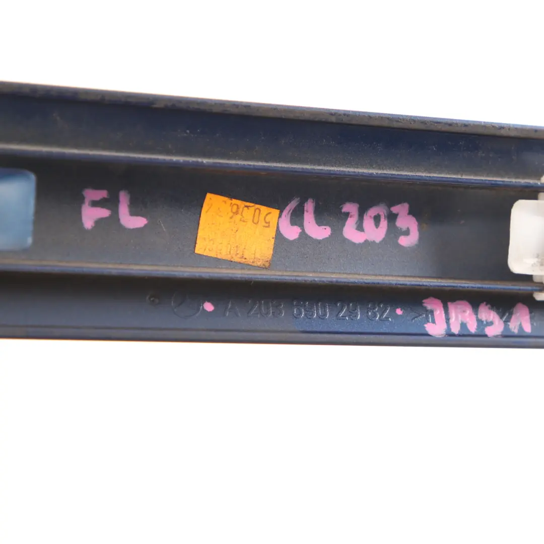 Door Strip Front Left N/S Trim Moulding Strip Jaspisblau Blue 345 to Mercedes CL203 with Part number A2036902982 Mercedes CL203 Door Strip Front Left N/S Trim Moulding Strip Jaspisblau Blue 345 - SKU A2036902982-JAS1 - Part number A2036902982