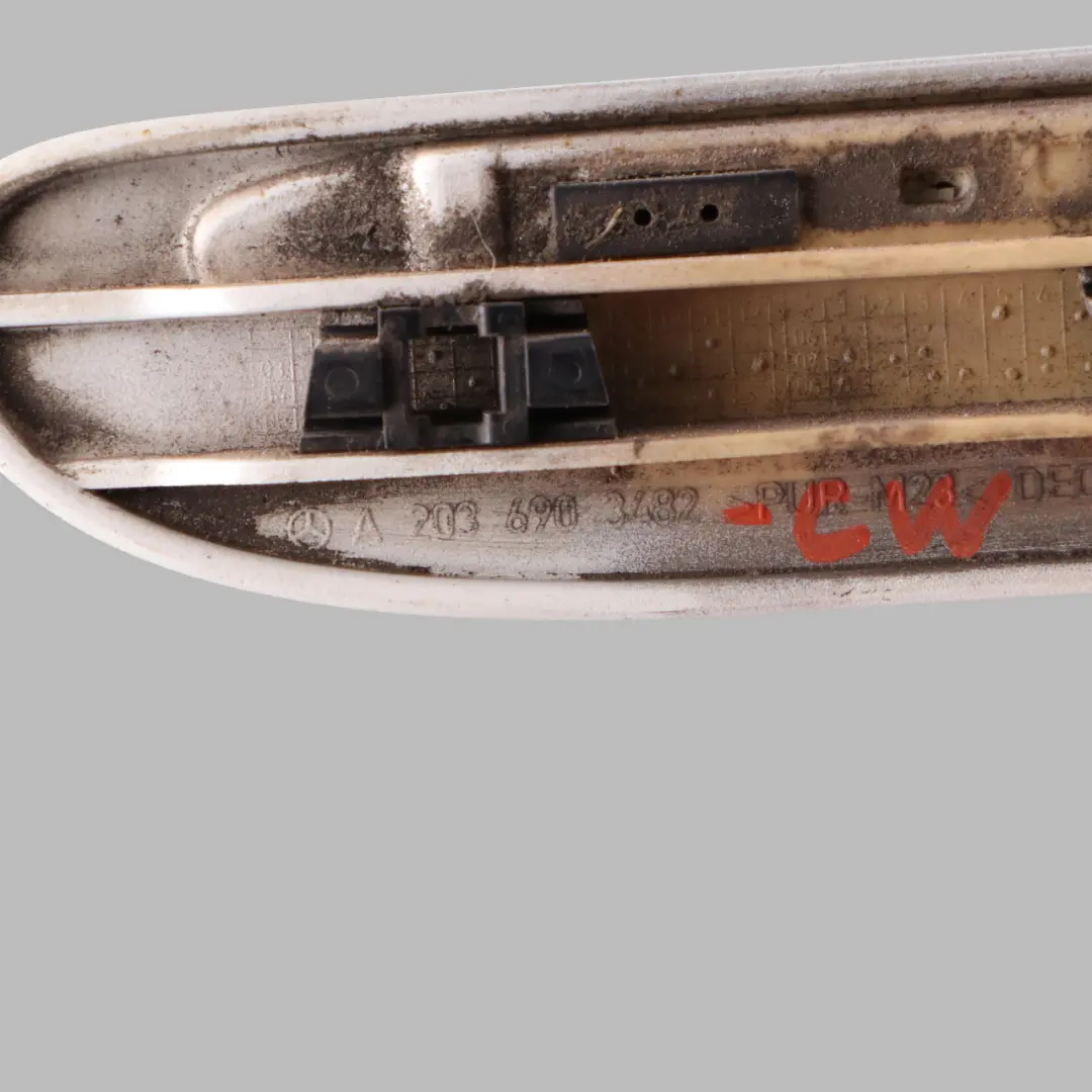 Wing Fender Cover Front Right O/S Trim Calcite White to Mercedes CL203 with Part number A2036903482 Mercedes CL203 Wing Fender Cover Front Right O/S Trim Calcite White - SKU A2036903482-CW - Part number A2036903482