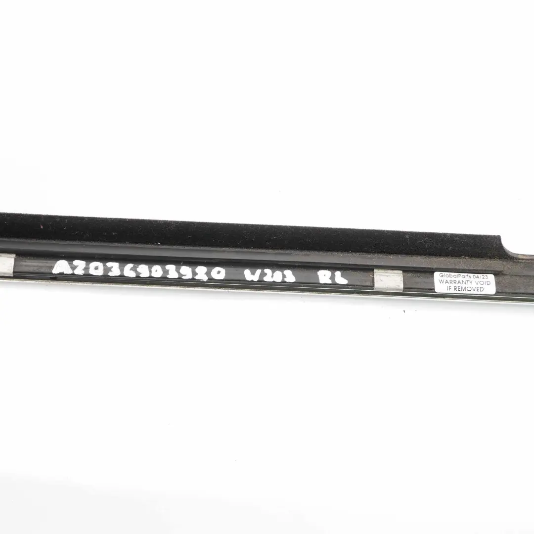 Mercedes W203 Touring Window Strip Door Trim Moulding Rear Left N/S - SKU A2036903980 - Part number A2036903980