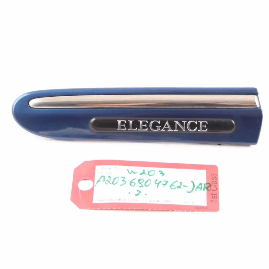 Fender Trim Front Left N/S Molding Strip Jaspis Blue to Mercedes W203 with Part number A2036904762 Mercedes W203 Fender Trim Front Left N/S Molding Strip Jaspis Blue - SKU A2036904762-JAR - Part number A2036904762