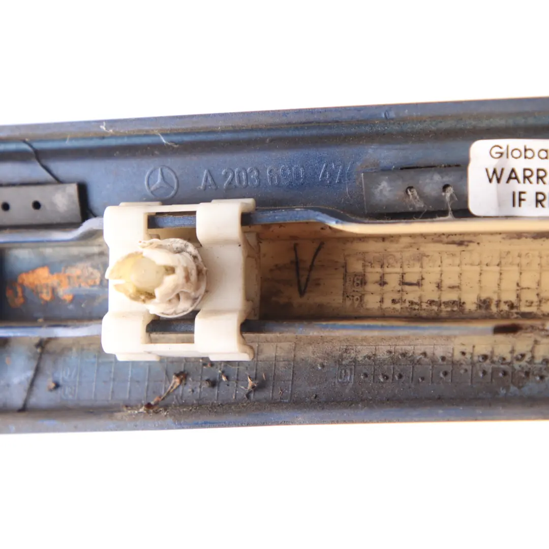 Fender Trim Front Left N/S Molding Strip Jaspis Blue to Mercedes W203 with Part number A2036904762 Mercedes W203 Fender Trim Front Left N/S Molding Strip Jaspis Blue - SKU A2036904762-JAR - Part number A2036904762