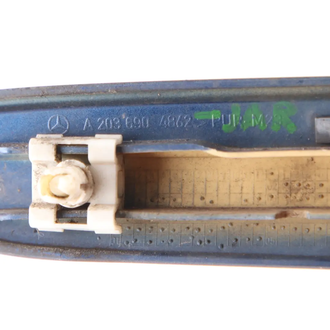 Fender Trim Front Right O/S Molding Strip Jaspis Blue to Mercedes W203 with Part number A2036904862 Mercedes W203 Fender Trim Front Right O/S Molding Strip Jaspis Blue - SKU A2036904862-JAR - Part number A2036904862