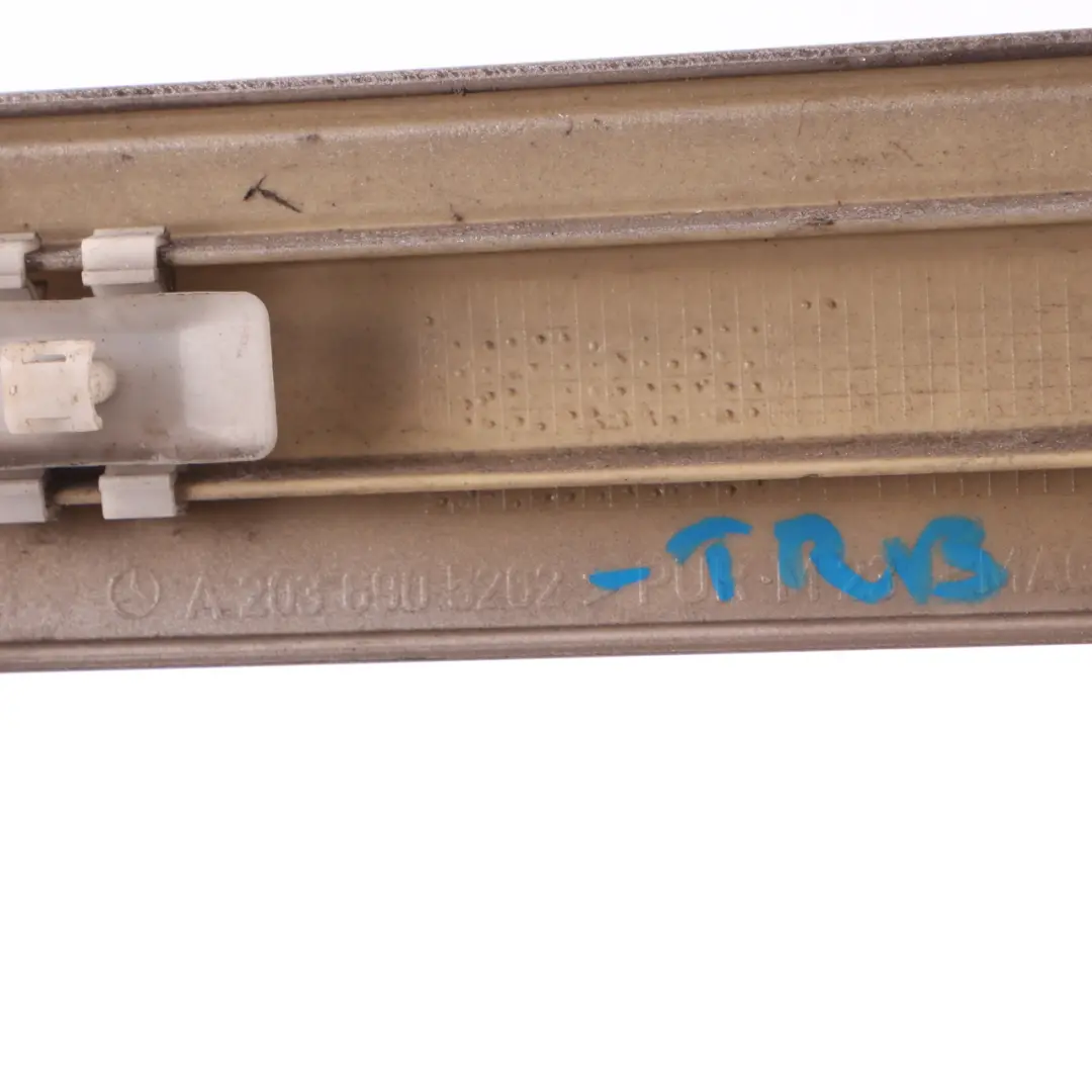 Mercedes-Benz C W203 Rear Right Trim Door Molding Strip Travertine Beige 693 to with Part number A2036905262 Mercedes-Benz C W203 Rear Right Trim Door Molding Strip Travertine Beige 693 - SKU A2036905262-TRB - Part number A2036905262